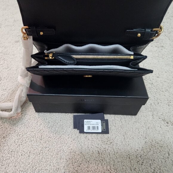 PINKO Love One Wallet C Black Purse / Wallet on a Chain - Picture 4 of 10